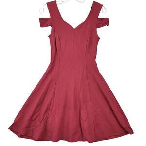 InsNova Red Dress Mini Stretch Fit Flare Preppy Cut Out Sleeveless Womens Size S
